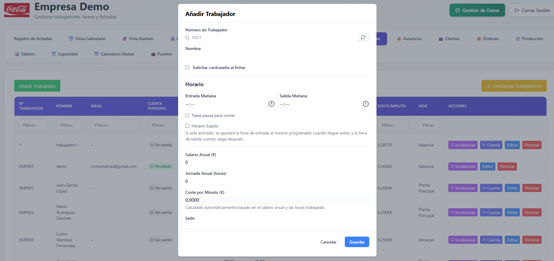 Ficha de perfil técnica del trabajador